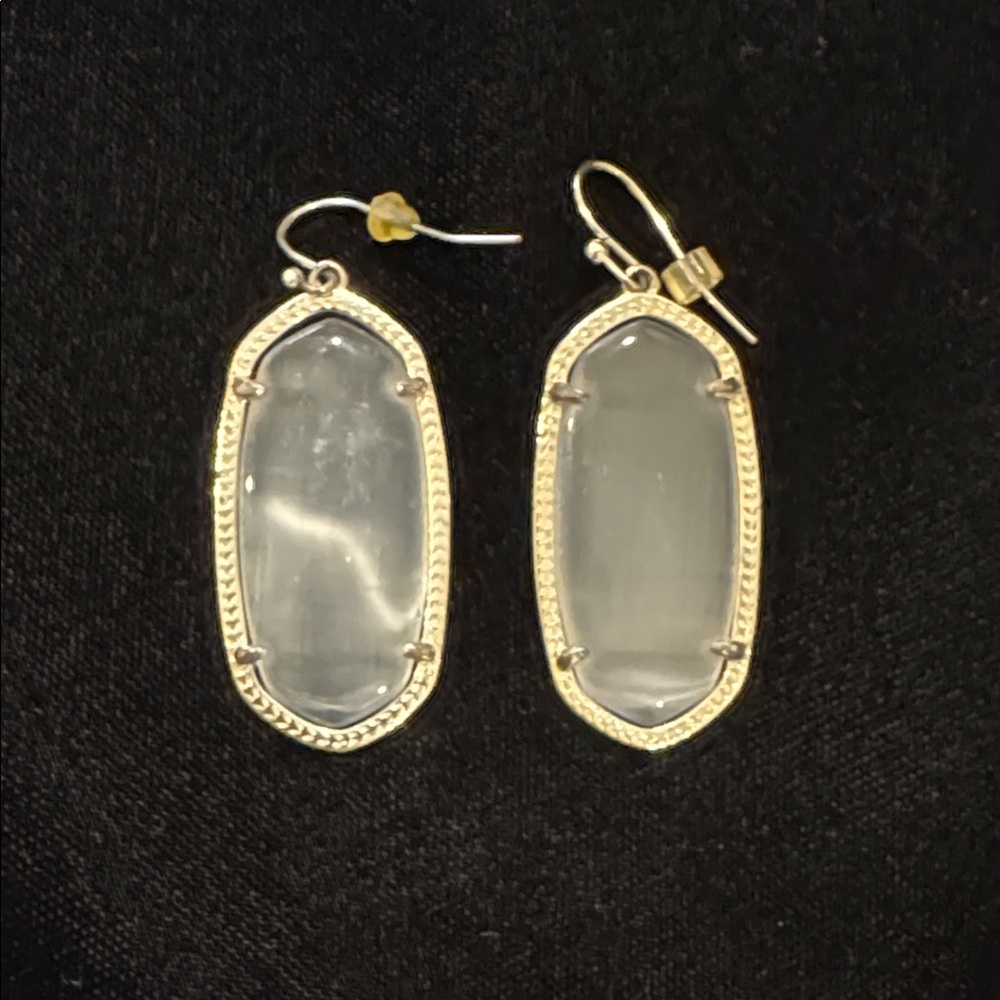 Kendra Scott Elegant Silver Grey and Gold Earrings